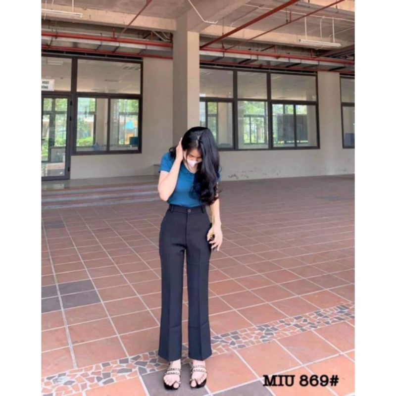 Quần vải ống loe trơn hàng QCL1