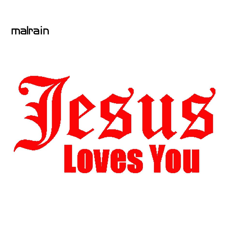 Miếng Dán Phản Quang Hình Chữ Chúa Jesus Love You Trang Trí Thân Xe Hơi