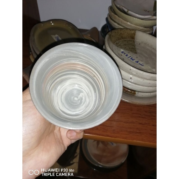 Gốm NHẬT BẢN : Cốc men đá mài vân nước – 135