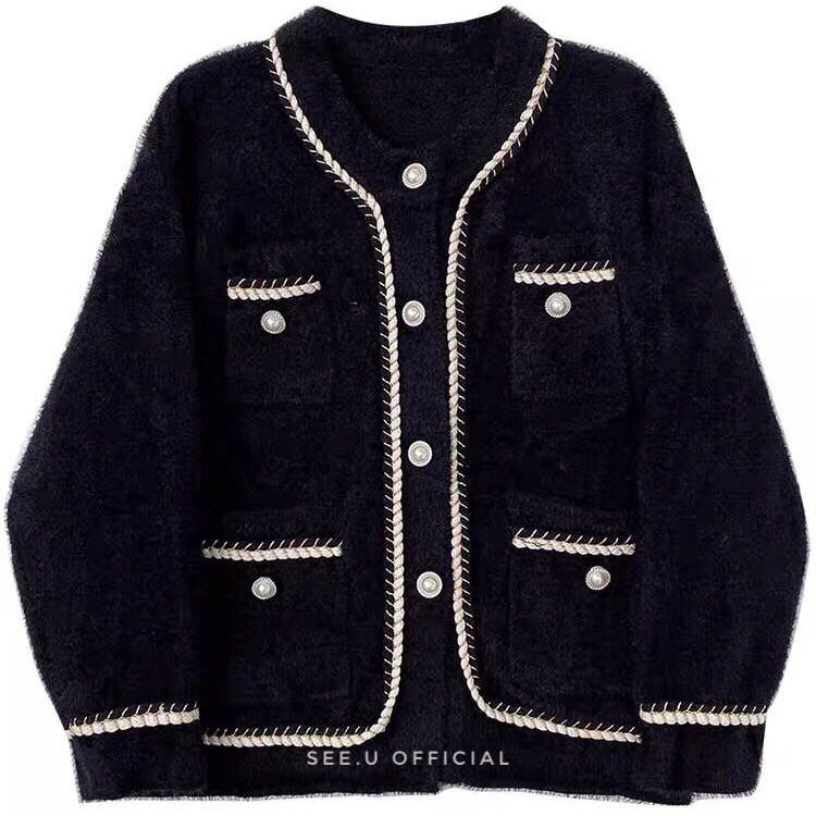 Áo Khoác Len Lông Dày Dặn Viền Thêu Mềm Mại Cá Tính - See.U Official | BigBuy360 - bigbuy360.vn