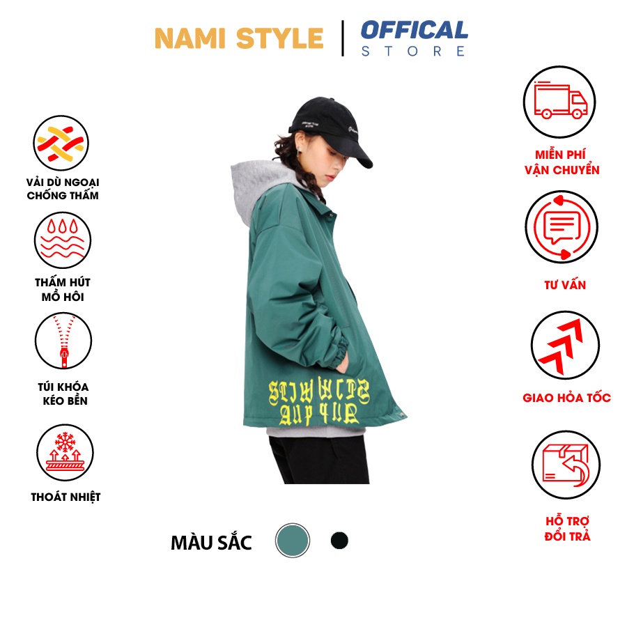 Áo khoác unisex nam nữ bomber, áo khoác dù chống nắng form rộng