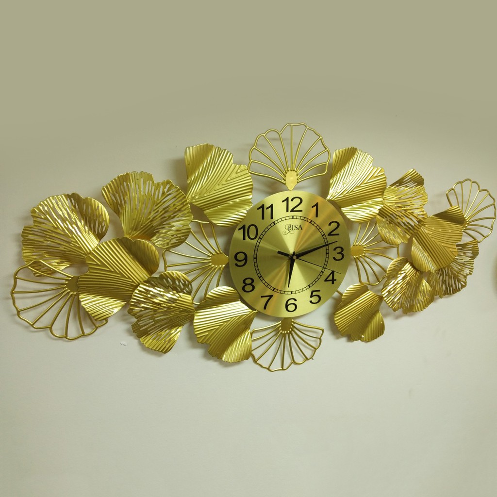 Đồng hồ kết hợp hoa sắt decor 3D thương hiệu BISA Chính Hãng Bảo Hành 5 năm