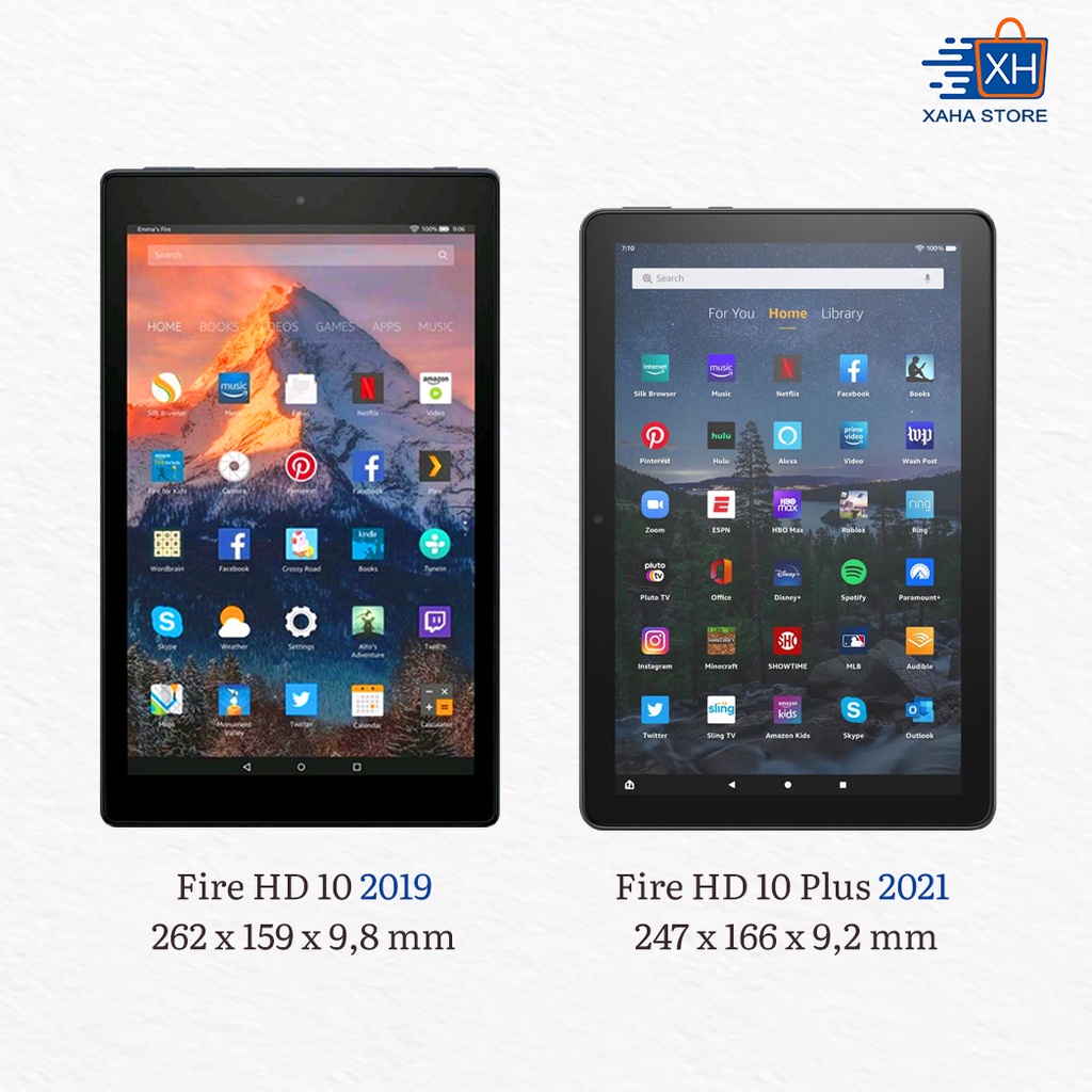 Máy tính bảng Fire HD 10 Plus RAM 4GB 2021, chính hãng Amazon màu đen slate