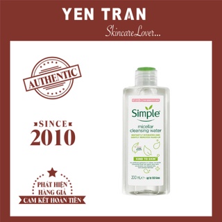 Nước Tẩy Trang Simple Micellar Cleansing Water 200ml