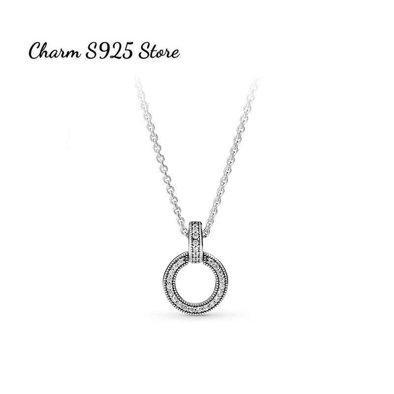 COMBO BỘ DÂY CHUYỀN + MẶT TRÒN ĐÍNH ĐÁ BẠC S925 HÀNG CAO CẤP