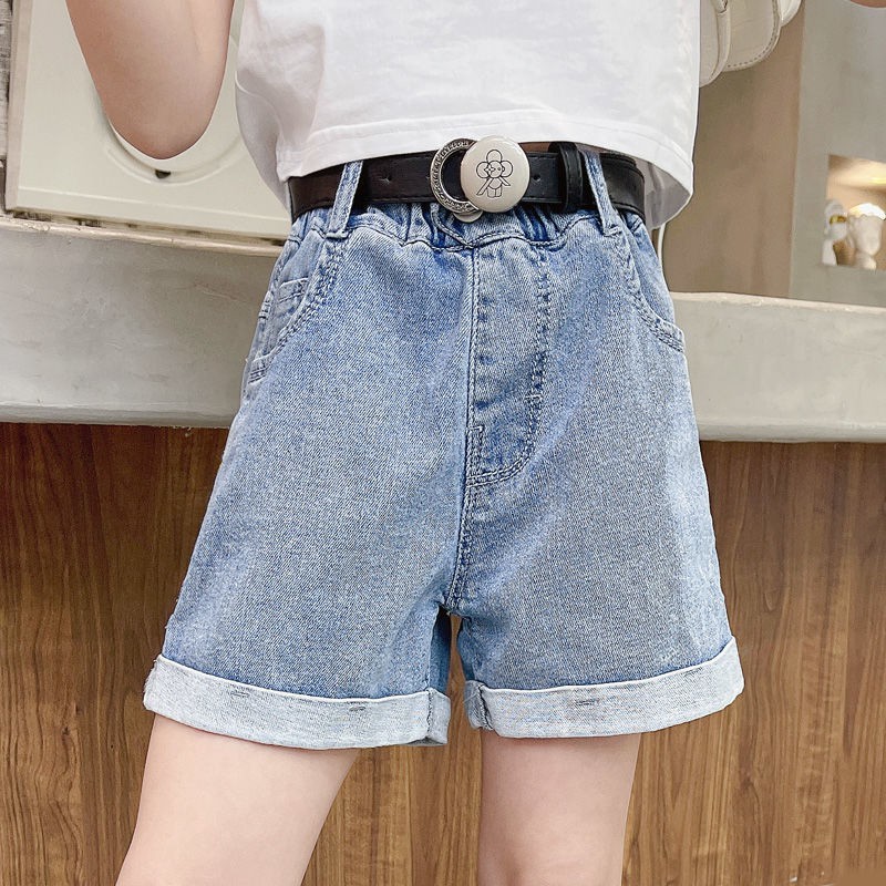 Quần Short Denim Họa Tiết Búp Bê Barbie Hoạt Hình Dễ Thương Cho Bé