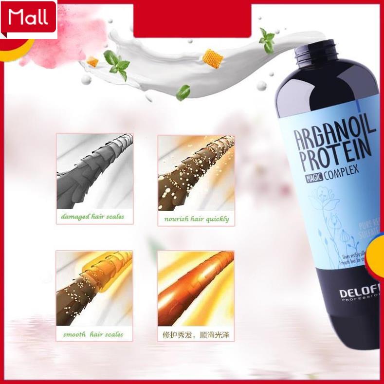 DẦU GỘI DẦU XẢ DƯỠNG ẨM PHỤC HỒI DELOFIL-MỀM MƯỢT CHỐNG GÀU Arganoil Protein 800ml❤️FREESHIP ❤️CHÍNH HÃNG d