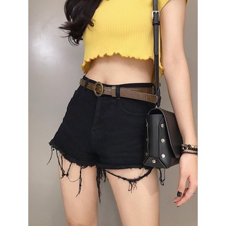 short jeans 5 nút rách lai