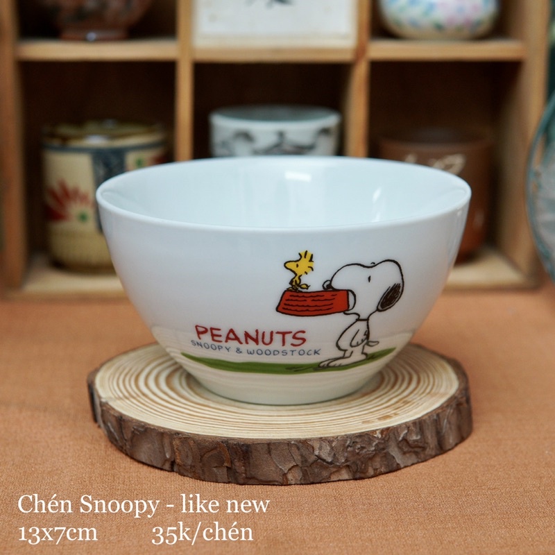 Chén Trắng Sứ Snoppy - Gốm Sứ Nhật Bản