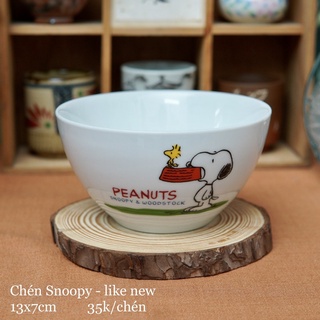 Chén Trắng Sứ Snoppy - Gốm Sứ Nhật Bản