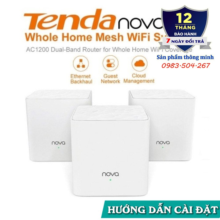 Bộ Wifi Mesh không dây Tenda Nova MW3 - Ghép nối nhiều thiết bị cùng 1 tên wifi