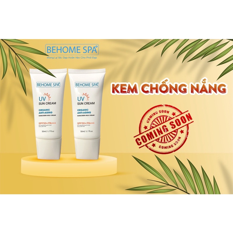 Kem chống nắng  FreeshipKem sữa chống nắng hữu cơ Behome Spa dưỡng trắng da ngăn ngừa lão hoá