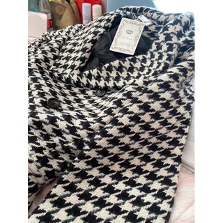 Áo khoác dạ Tweed kẻ đai lưng đen (Oder )