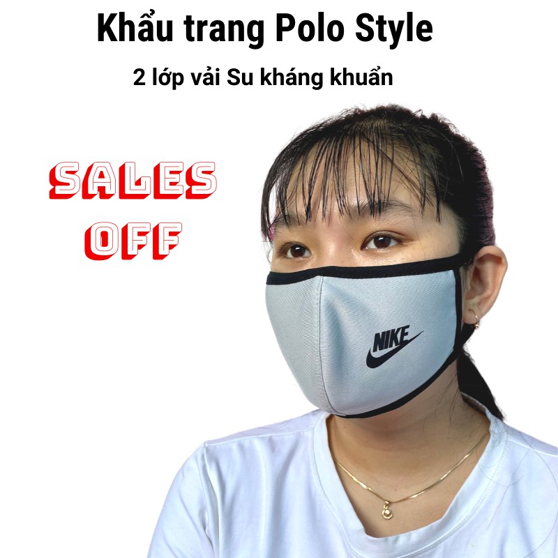 Khẩu trang 2 lớp Polyester POLO Style - Chống giọt bắn, dễ thở, không đau tai