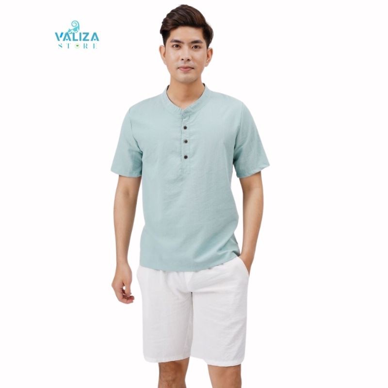 [TẶNG 1 KHẨU TRANG] Áo Đũi Nam Cổ Tàu Ngắn Tay Đẹp Cao Cấp VALIZA |AD63| | BigBuy360 - bigbuy360.vn