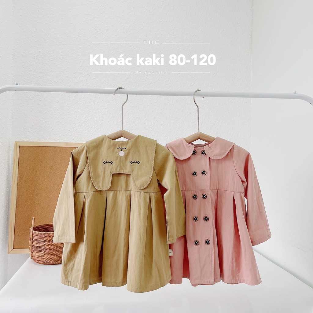 Áo khoác kaki dáng váy TAI MÈO cho bé gái 1-5 tuổi (Mã 230504)