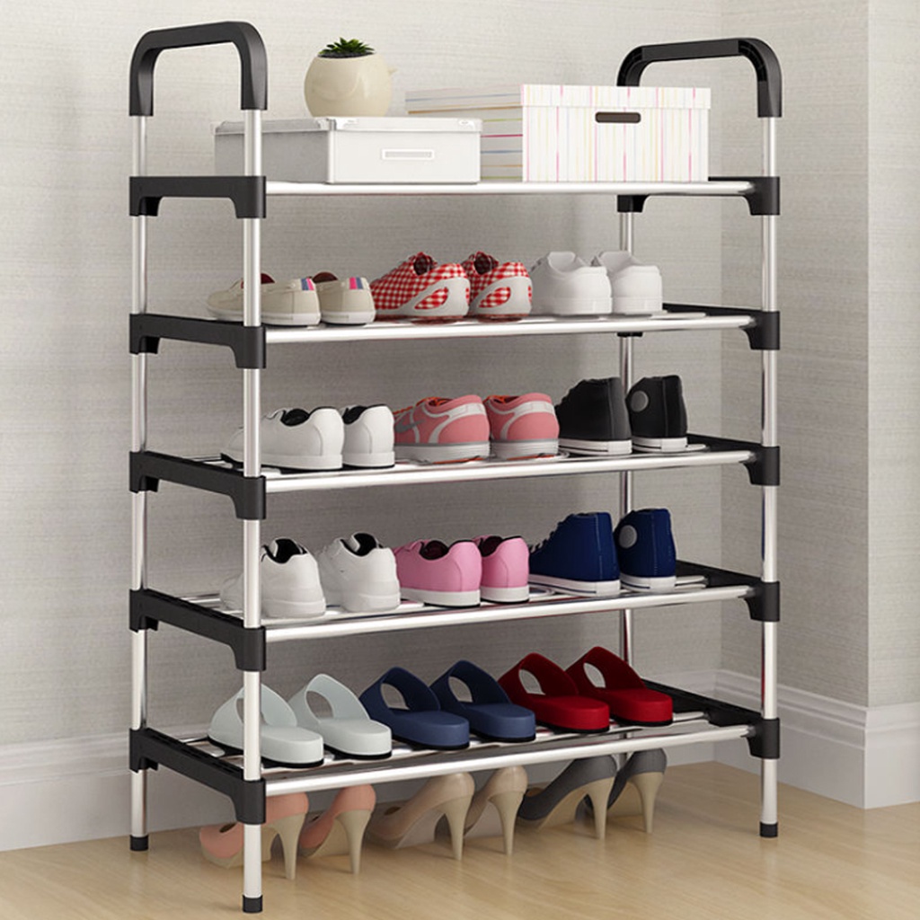 Kệ Để Giày Dép Inox 5 Tầng Cỡ Lớn Vừa 3 Đôi – Chọn Màu - Hãng Amalife, Giá Để Giày Dép Inox 5 Tầng Cao Cấp
