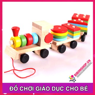Đồ Chơi Đoàn Tàu Chở Khối Gỗ Cho Bé