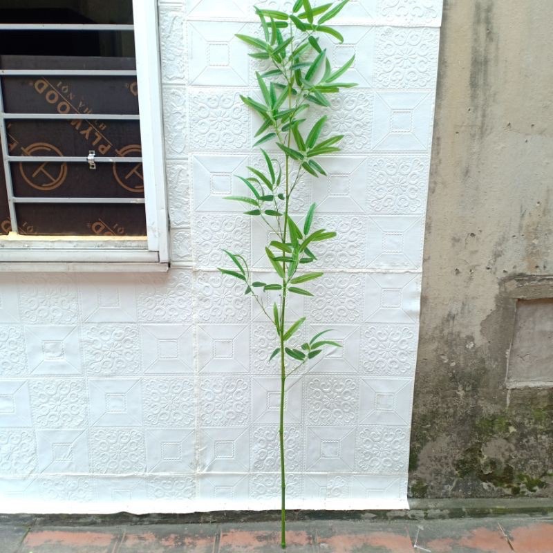 Câu giả _Trúc (tre) giả, cao cấp 1,5m_2m nhiều lá xịn . lá xanh non