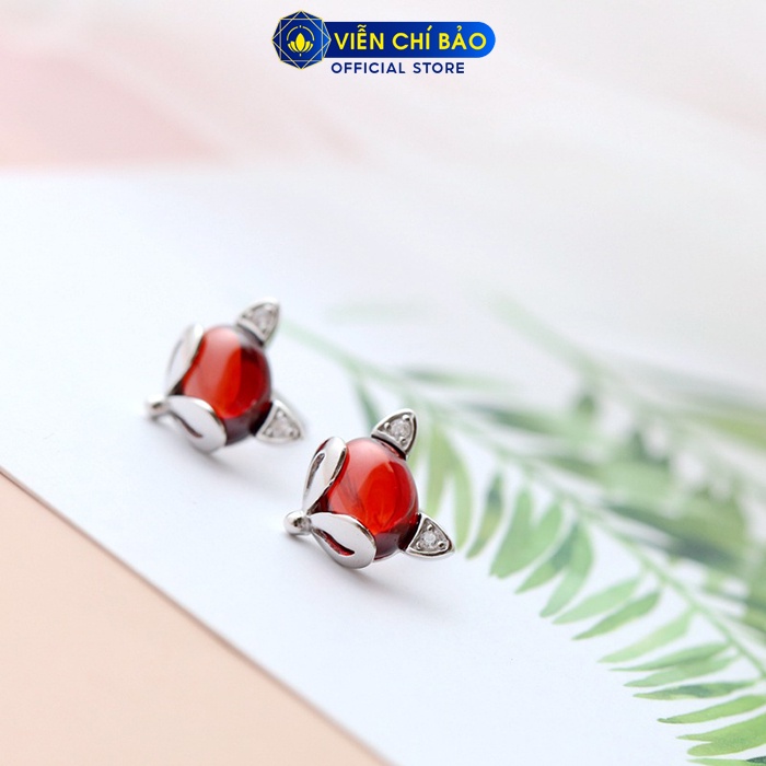 Bông tai bạc nữ Hồ Ly Thiên Hồ đá sắc màu chất liệu bạc Thái S925 thời trang nữ tính thương hiệu Viễn Chí Bảo B000172