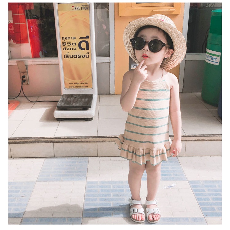 Đầm Yếm Thời Trang Mùa Hè Xinh Xắn Dành Cho Bé Gái 1-6 Tuổi