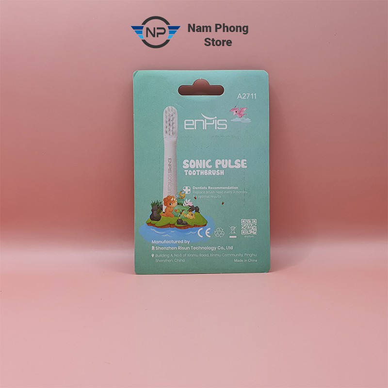 Đầu bàn chải điện trẻ em SMART KIDDY chính hãng ENPIS, lông mềm, chải sạch 10X, set 2 chiếc, công nghệ Nhật Bản