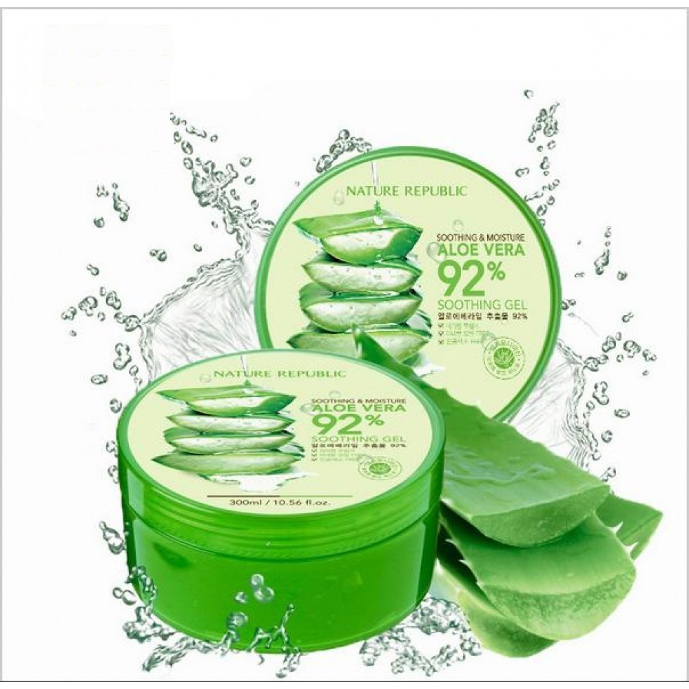 Gel dưỡng ẩm nhan đam NATURE REPUBLIC Soothing Gel 300ml chứa 99% tinh chất lô hội đa công dụng - HONGS KOREA