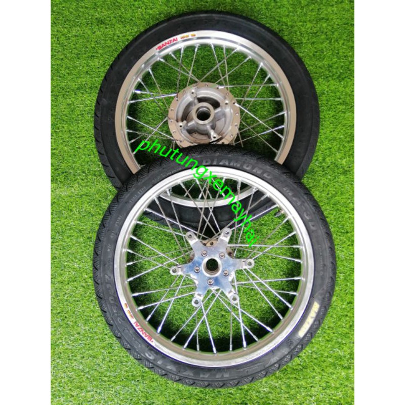 Bánh căm dành cho các dòng honda Winner 150 đùm mạ crom căm mạ crom niềng nhôm banzai thái full vỏ ruột maxiss