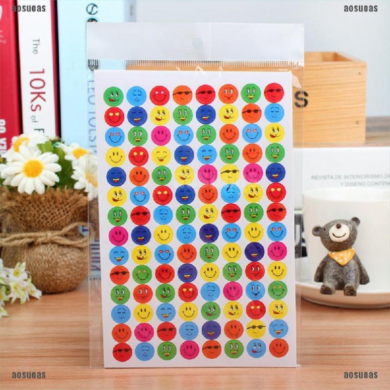 Set 10 tấm sticker hình mặt cười dễ thương cho bé