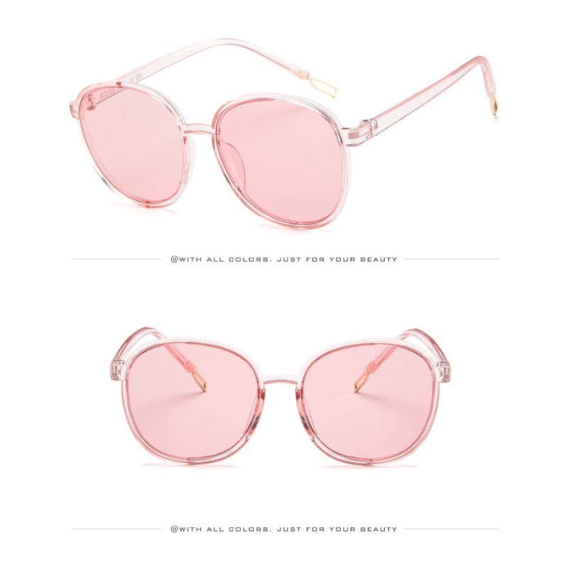 Kính mát chống tia UV400 tròng kính tròn màu kẹo ngọt phong cách Hàn Quốc thời trang cho nữ