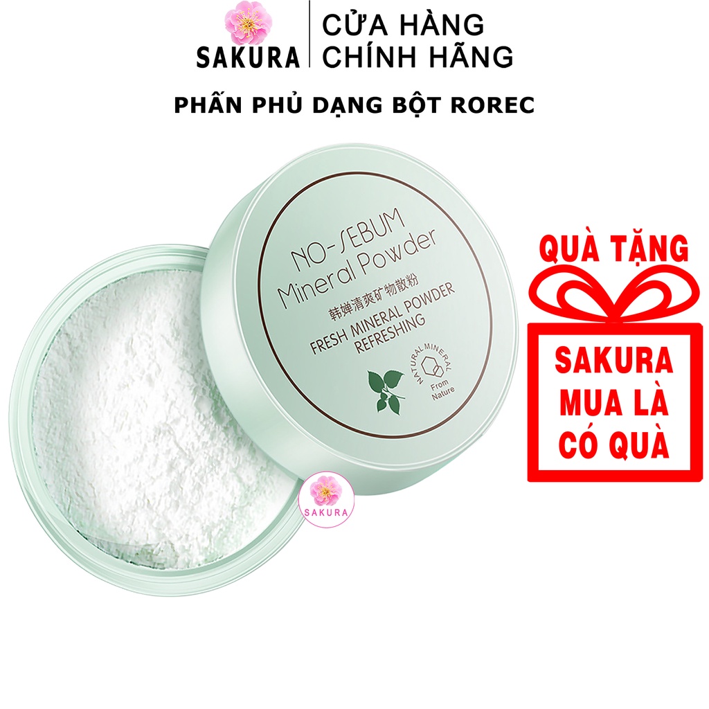 Phấn phủ kiềm dầu bạc hà ROREC kiểm soát dầu nhờn mồ hôi nội địa trung SAKURA