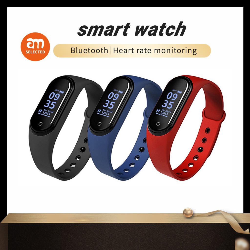 [Smart watch M4]Bluetooth Waterproof Wristband fitness tracker for both men and women calorie Pedometer heart rate Monitor Sports Smart watchs  Ready stock 24HR SHIP