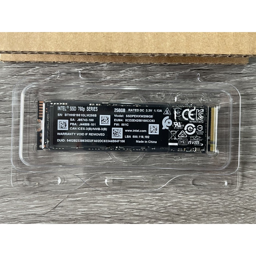 SSD Intel 760P 256GB 3D-NAND M.2 NVMe PCIe Gen3 x4 SSDPEKKW256G8X1