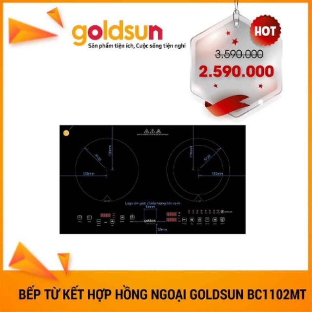 Bếp từ kết hợp hồng ngoại goldsun