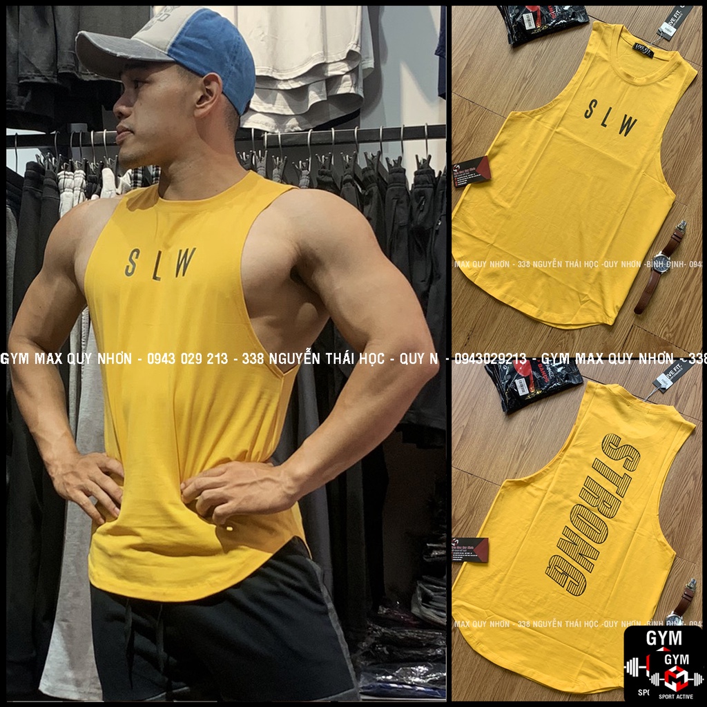 Áo ba lỗ nam thể thao áo tanktop tập gym nam tank GymShark GS thun cotton 4 chiều ( ảnh video thực tế )