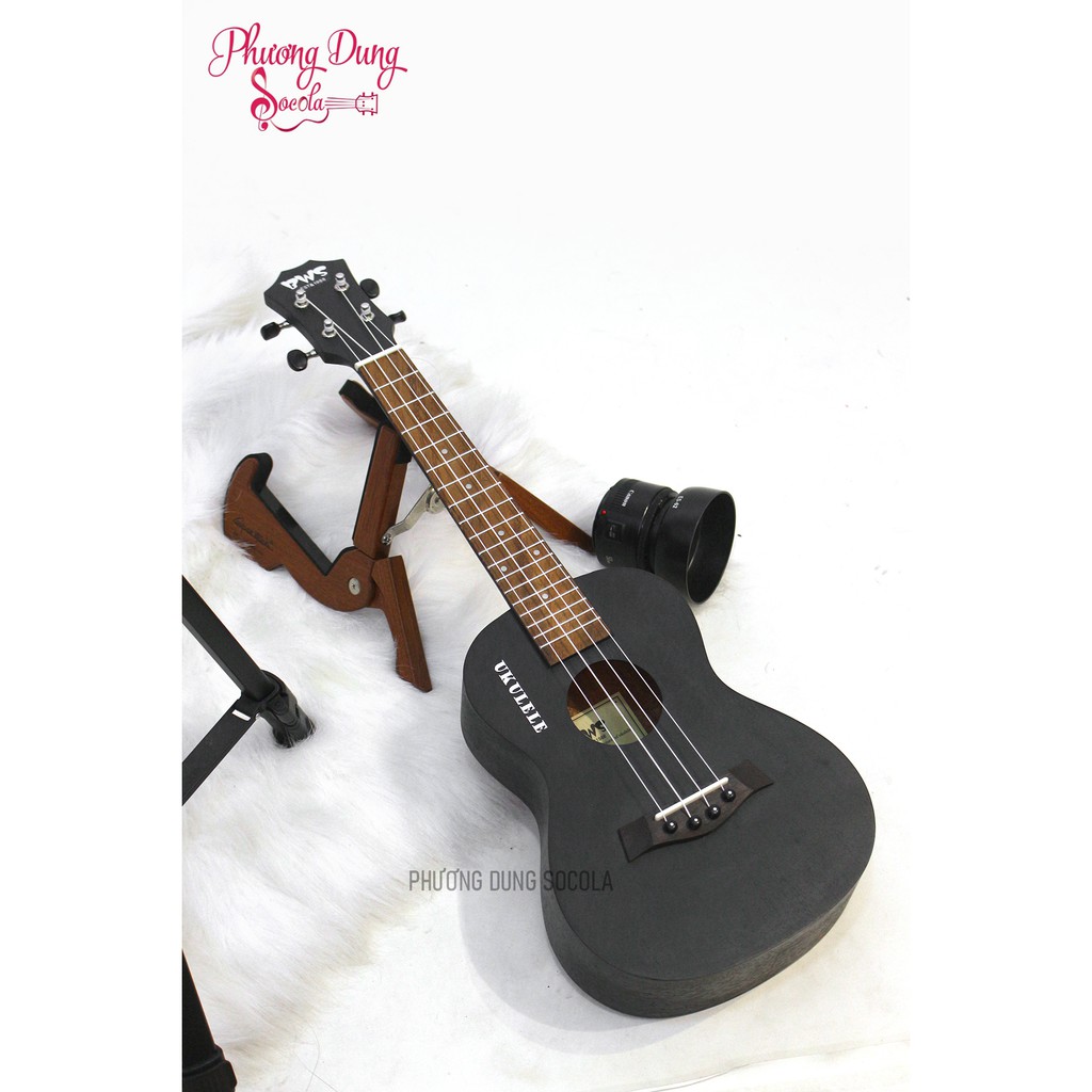 Đàn Ukulele Gỗ Sơn Đen chính hãng BWS - size Concert