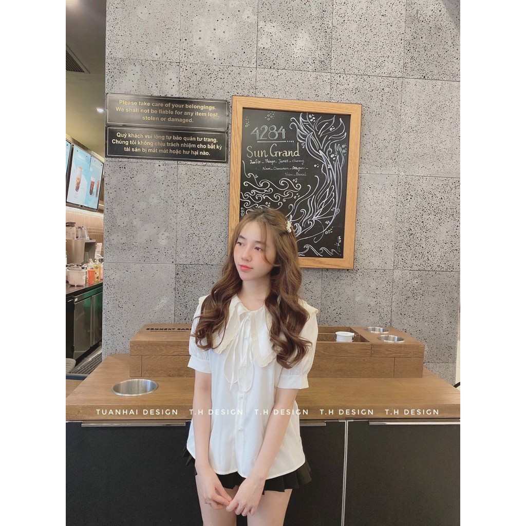 [Mã FAMAYWA giảm 10K đơn 50K] Áo sơ mi cổ bèo tay cộc nhiều màu | BigBuy360 - bigbuy360.vn