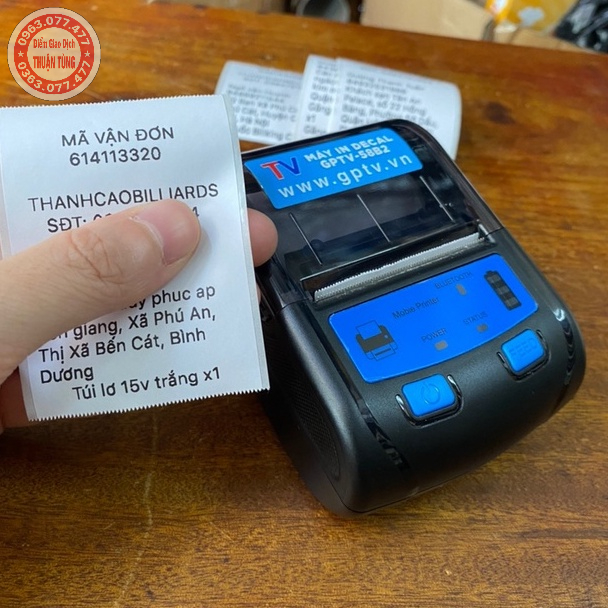 Máy In GPTV-58B2 Kết Nối Bluetooth, In GHTK, In hóa đơn KiotViet, Viettelpay Pro, Đại lý Shopee bằng điện thoại