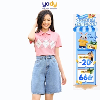 Quần Short jean nữ YODY lửng rộng Co Giãn SJN3052