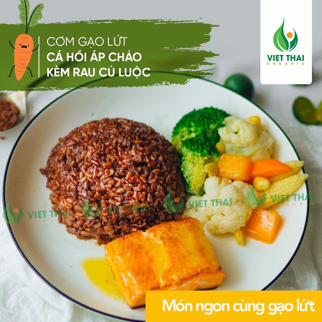 Gạo Lứt Hữu Cơ Phúc Xuân (Hộp 1kg) [CHẤT LƯỢNG] Gạo Lứt Đen Giảm Cân / Eat Clean Siêu Dẻo, Mềm, Thơm