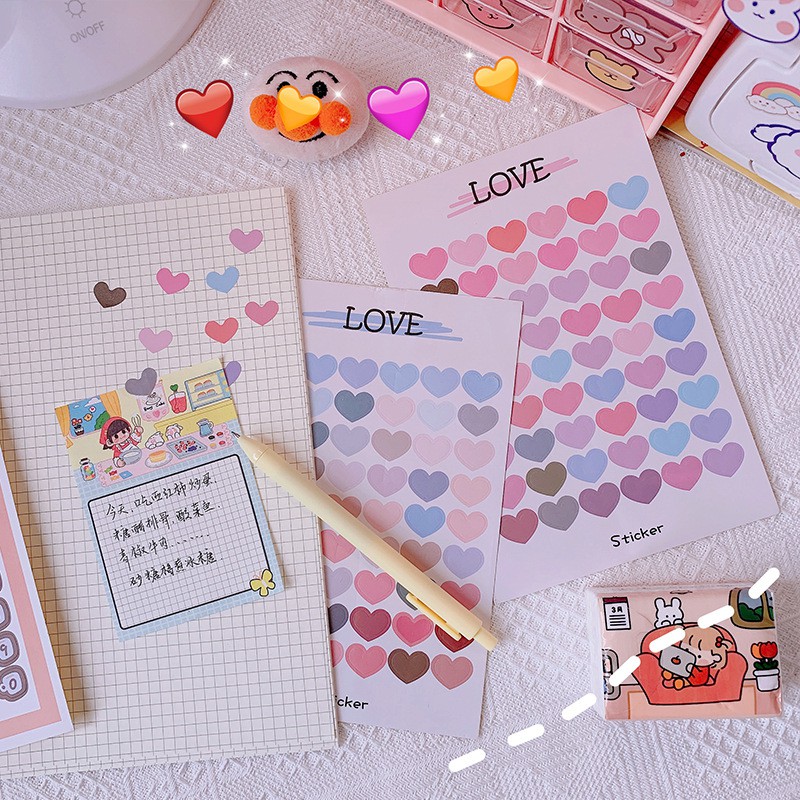 Sticker cute hình dán dễ thương dành cho cô gái nhãn dán kệ tủ hộp bút điện thoại di động A-09