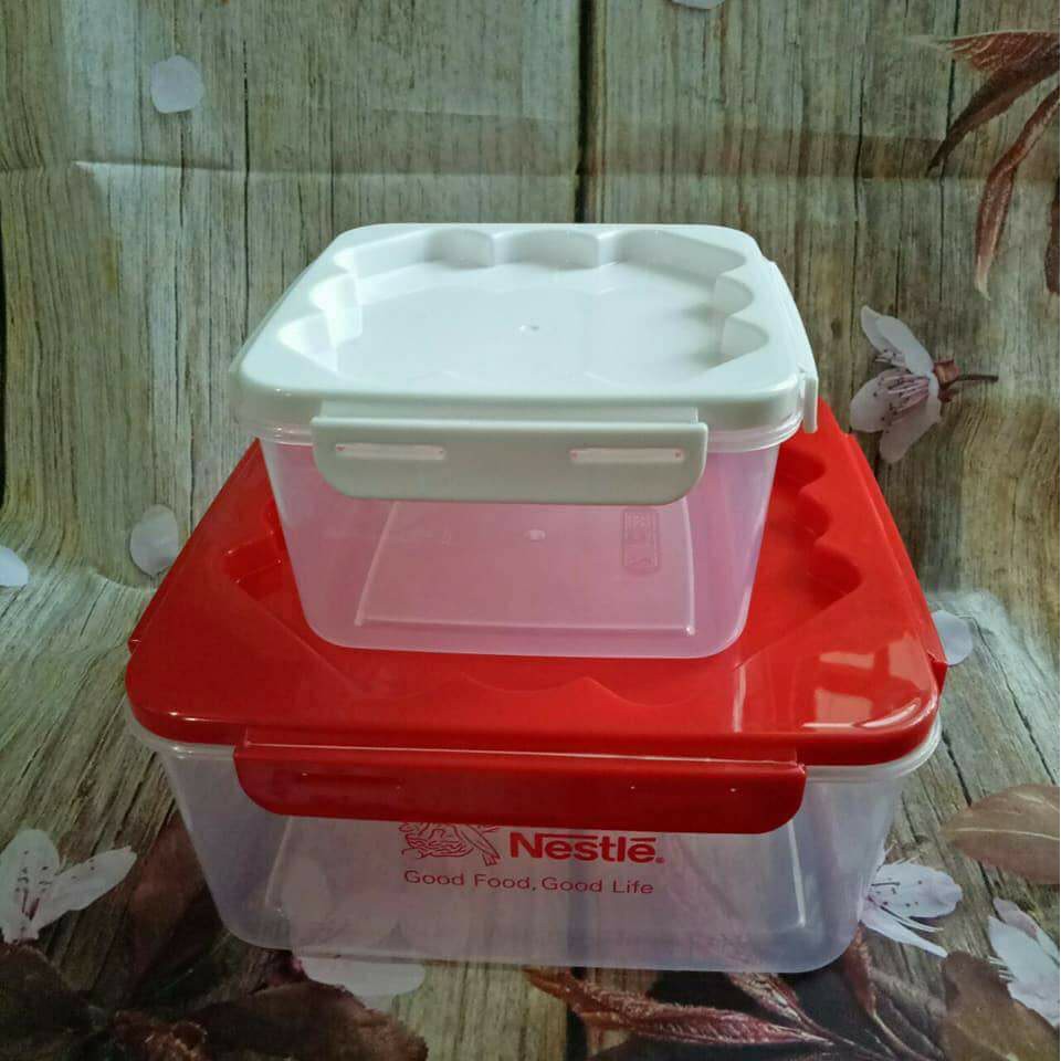 BỘ 2/BỘ 3 HỘP NHỰA - Hàng khuyến mãi của NESTLE, DÙNG ĐƯỢC LÒ VI SÓNG.