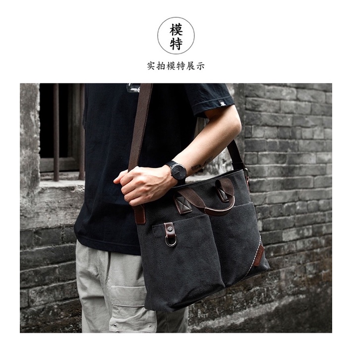 Cặp công sở nam 👜Túi đựng laptop dân văn phòng cao cấp vải canvas dày dặn sức chứa lớn | BigBuy360 - bigbuy360.vn