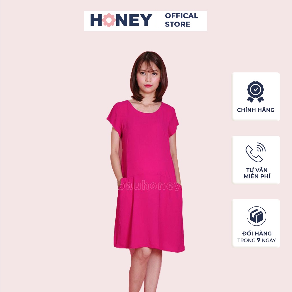 Váy bầu thiết kế công sở, mặc nhà chất thô đũi mềm, dáng xòe - Thời trang đầm bầu cao cấp HONEY