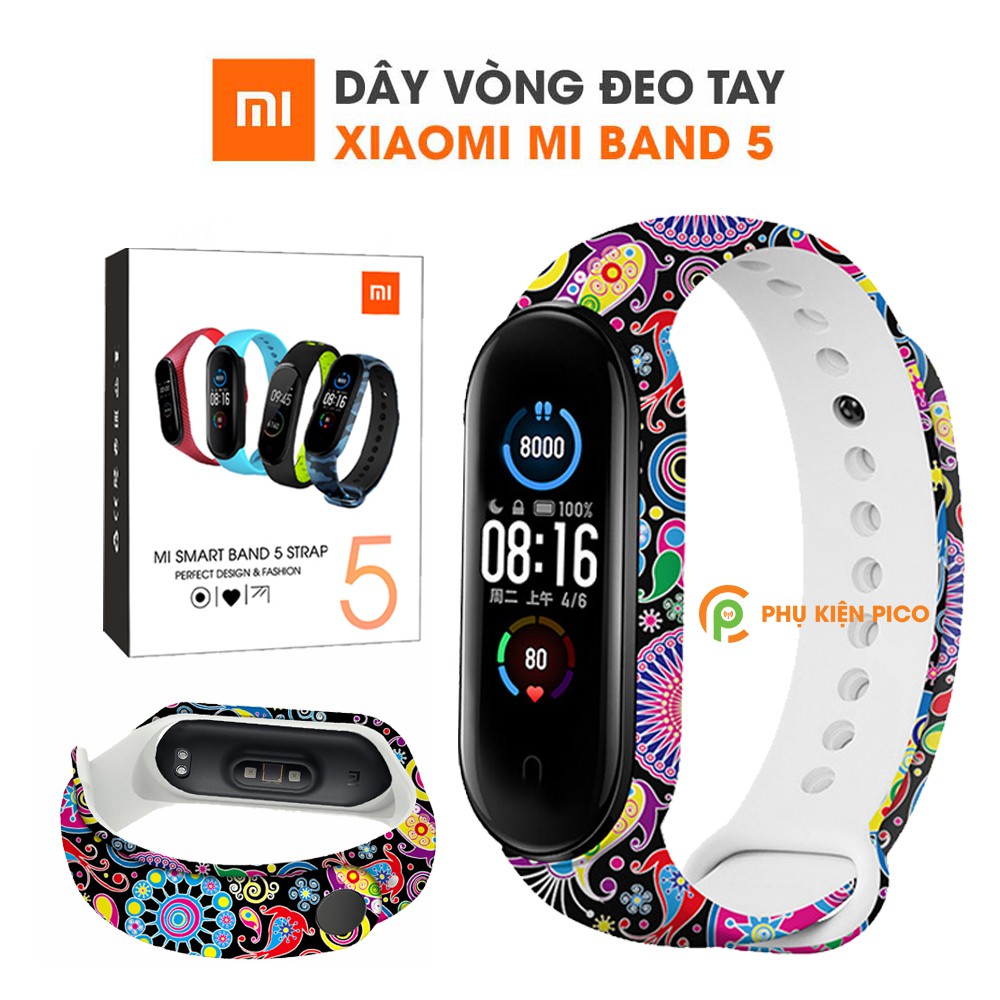 Dây vòng đeo tay Xiaomi Mi Band 5 full box dây silicon thời trang nhiều màu - Dây đeo thay thế Miband 5