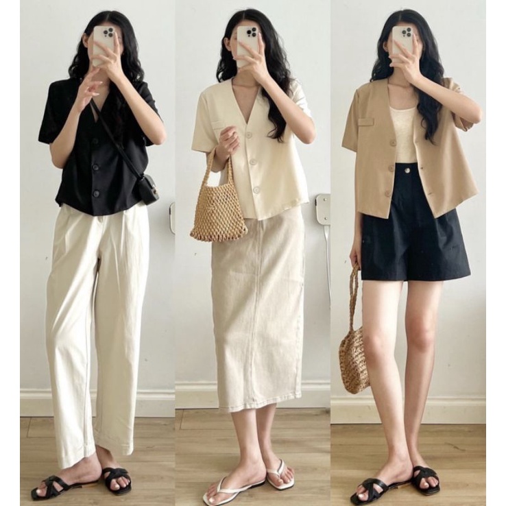 Áo blazer dáng ngắn siêu xinh phong cách tiểu thư mới