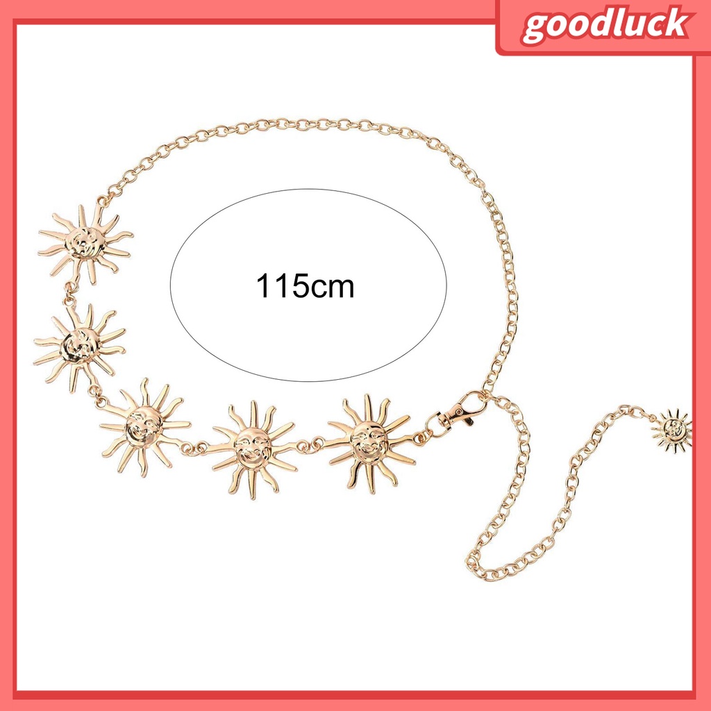 &lt; Golu &gt; Dây Xích Đeo Thắt Lưng Bằng Thép Không Gỉ Mặt Hoa Cười Phong Cách Punk Đơn Giản Cá Tính Trang Trí Tiệc Tùng Dành Cho Nữ