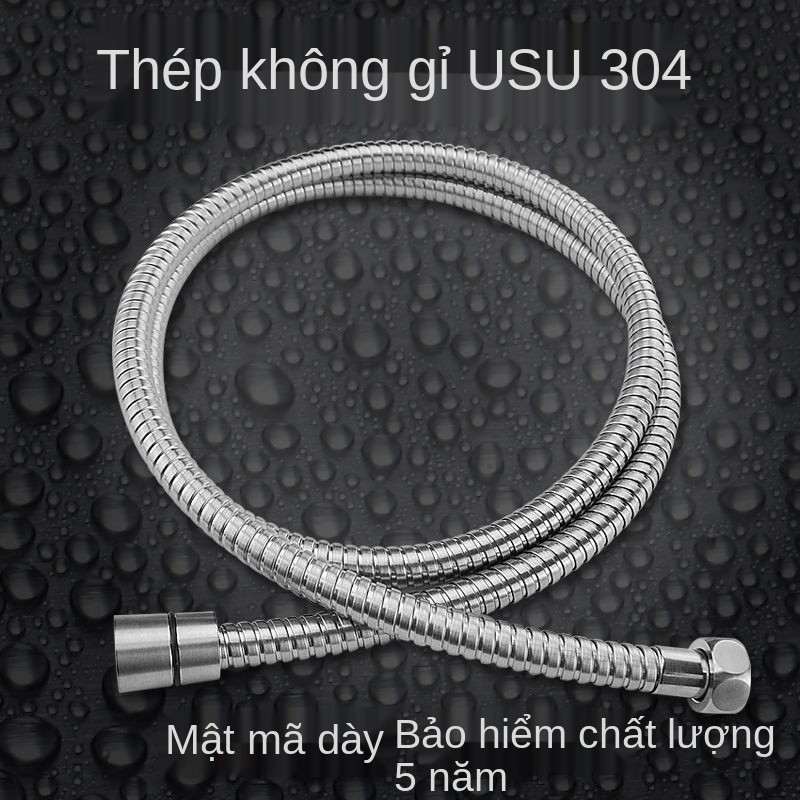 Vòi tắm hoa sen gia đình 1,5m Ống nước PVC Đầu phun mưa dài 2m Máy nóng phòng thép không gỉ