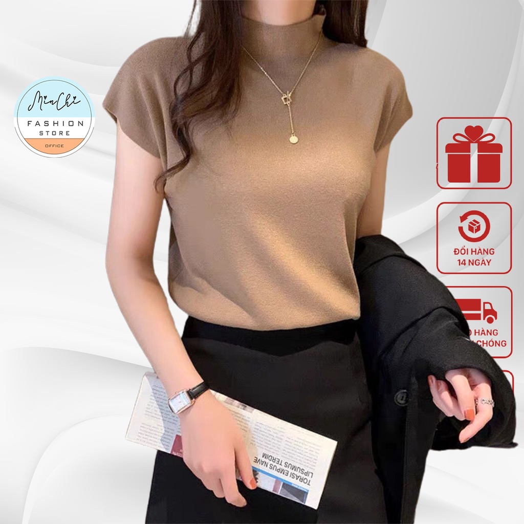 NeÁo Len Lông Thỏ Minchi Tay Hến Cổ 3 Phân Bo Gấu Co Giãn Freesize Kiểu Dáng Hàn Quốc
