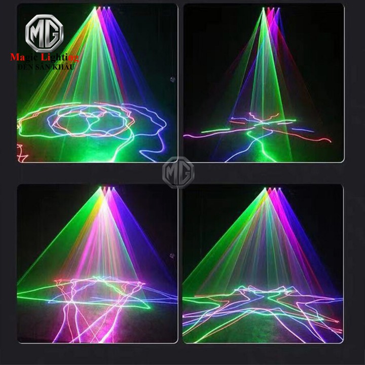 [ SALE OFF ] Đèn Laser 4 Cửa RGB - Đèn Sân Khấu tphcm